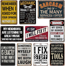 Vintage Funny Metal Signs 10 Pack 12x8 Garage Man Cave Decor Garage or Basement