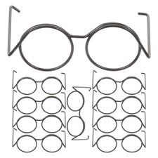 15pcs Doll Glasses: Metal Wire Rim Small Eyewear - Fabric Doll Dress Up