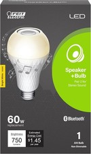 LED Light Bulb with Bluetooth Speaker 800 Lumens 3000K Soft White Smart Lamp