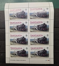 Briefmarken Tansania 1985 Lokomotiven Mi.268** Kleinbogen postfrisch