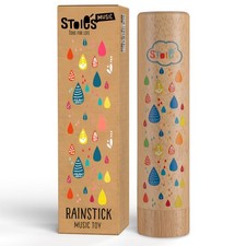 Wooden Rain Stick Instrument for Kids, Support Music Exploration, Coordinatio...
