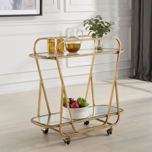 Uttermost Swain Brass Serving Cart - Picture 5 of 5