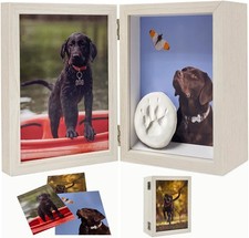Display Shadow Box Frame 5x7 Pet Memorial Picture For Dogs And Cats Keepsake