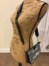 Christian Dior Blue Multicolor Canvas Crossbo...