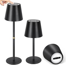 2 Pack Cordless Battery Operated LED Table Lamp - Dimmable Touch, 3 Colour tempu