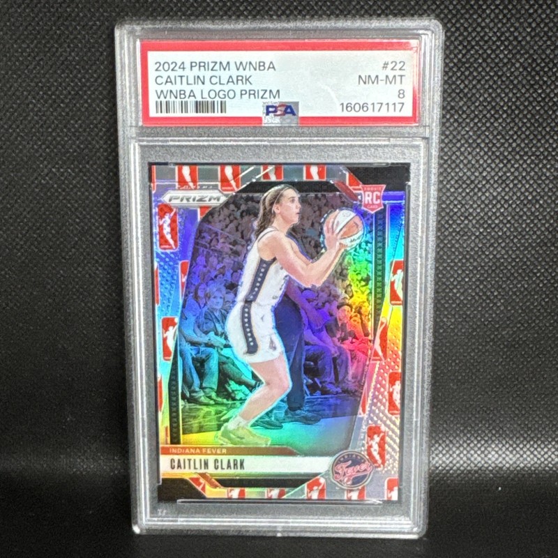 2024 Panini WNBA Logo Prizm #22 Caitlin Clark Feveer RC Rookie PSA 8 NM-MT