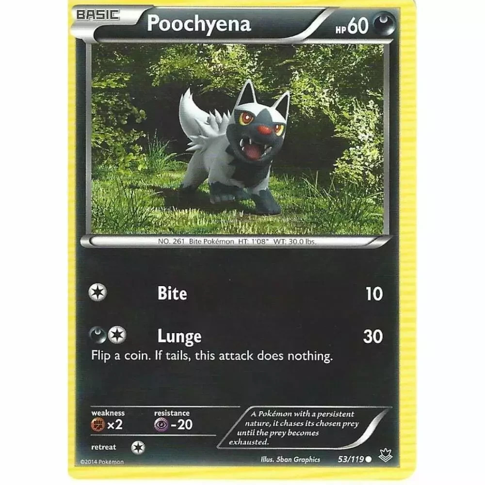 Pokemon Card - Poochyena - Phantom Forces - Rare - 53/119