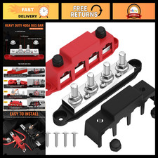 400A Bus Bar 12V Power Distribution Block - 4 x 3/8" Studs for Marine, RV, Solar