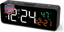 Netzu 3-in-1 Digital Clocks for Living Room, Small  Compact Alarm Clock  Tempe