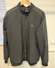 adidas Men's Black Full Zip Track Jacket XL Regular Polyester Activewear