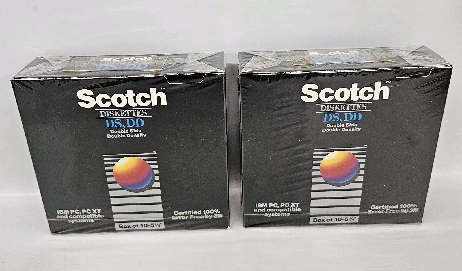 Lot of 2 Vintage 3M Scotch DS DD 5.25" Diskettes 10 Pack Sealed 1990 - 20 Total