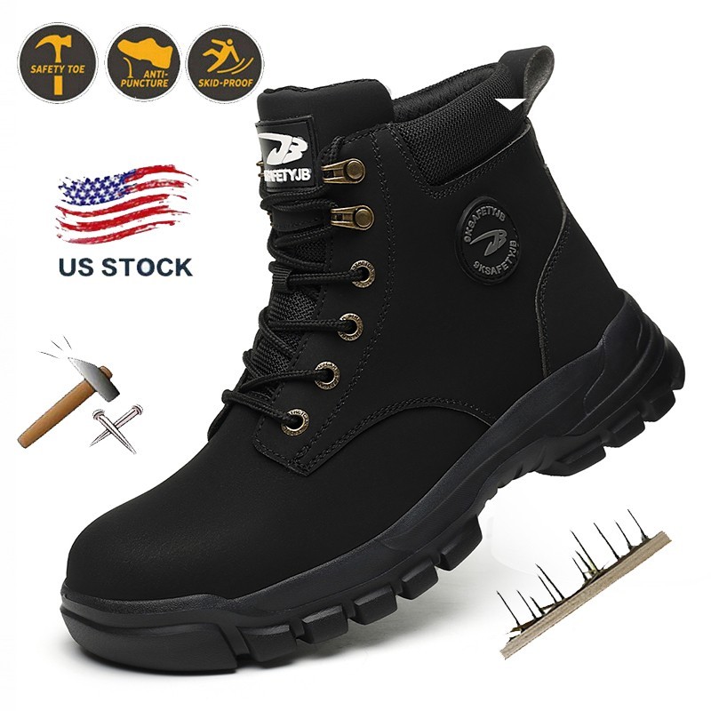 Work Shoes Water Resistant Steel Toe Boots Anti-puncture Ind