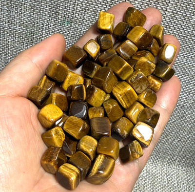 100g 60pcs Natural Yellow tiger eye quartz crystal Polished  02
