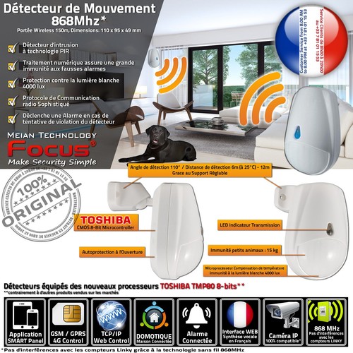 Système Sécurité Connecté Alarme Protection Infrarouge Présence Capteur Fen - Bild 3 von 10