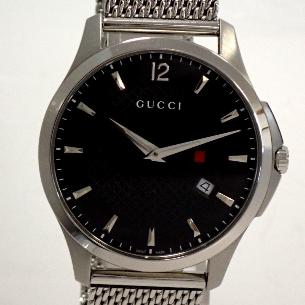 Gucci Watch G Timeless SS Quartz Black Dial Mens 295632