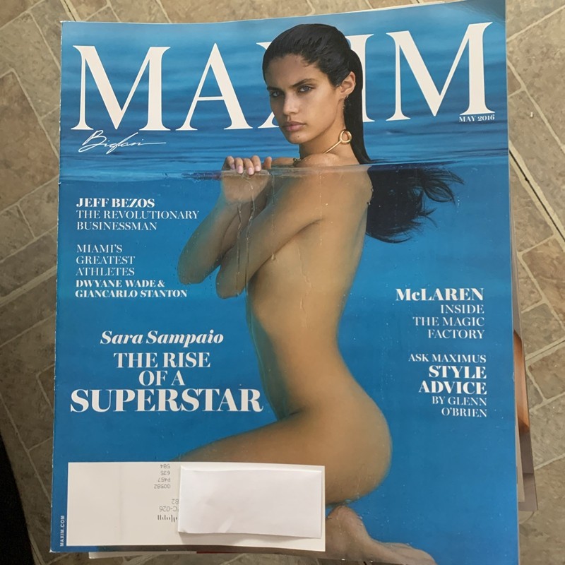 Maxim Magazine May 2016 Sara Sampaio Cover Model Jeff Bezos McLaren Dwayne Wade