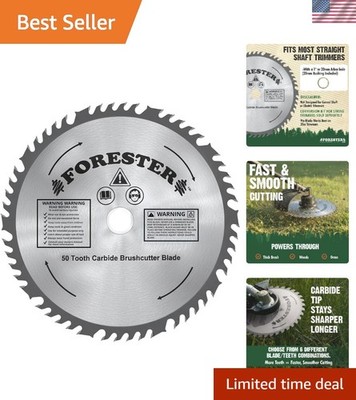 Effortless Brush Clearing: 9in Carbide Cutter Blade with 50 Razor Sharp Teeth