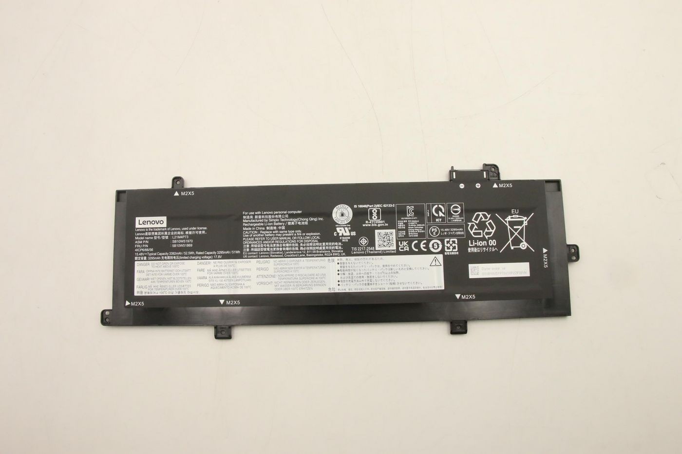 Lenovo 5B10W51869 BATTERY Internal. 4c. 52.5Wh.