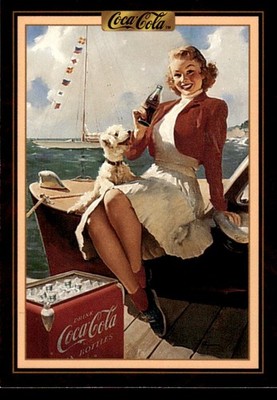 1994 Collect-A-Card Coca-Cola Collection Series 3 - Lady and dog, Elvgren #257