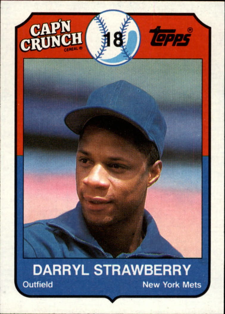 1989 Topps Cap'n Crunch Baseball Card #7 Darryl Strawberry