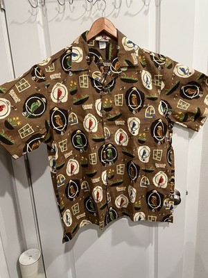 Disney 45th Anniversary-Tiki Room Aloha Shirt Amanda Visell Size L Super Rare