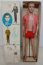 RARE VINTAGE T.M. 1960 BARBIE BOYFRIEND BLONDE FLOCKED HAIR KEN DOLL  750