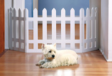 3 Panel Wood Picket Fence Design Pet Gate - 19 Inches Tall and Expands up to 48'