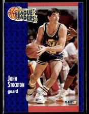 1991-92 Fleer #221 John Stockton Basketball Card 1102Q