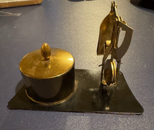 Vintage Brass Desktop Letter Postal Scale with Stamp Dispenser Made in Japan