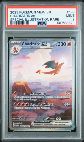 2023 POKEMON MEW EN-151 SPECIAL ILLUSTRATION RARE #199 CHARIZARD EX PSA 9