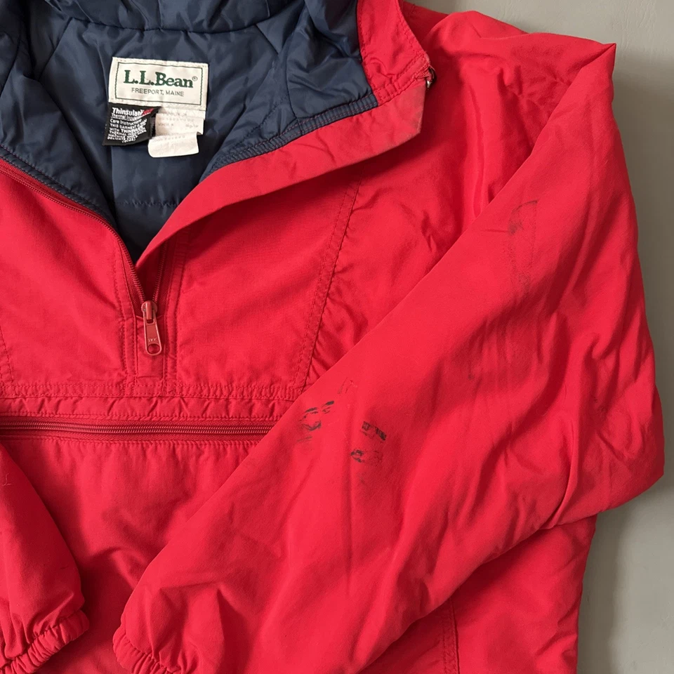 Vintage LL Bean Jacket Women Medium Red Mountain Anorak Thingsulate 3M Lined - Image 4 of 4