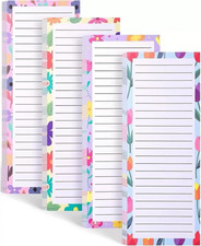 Magnetische Notizblöcke für Einkaufsliste und To-Do, 4 Stück, 8,9x20cm