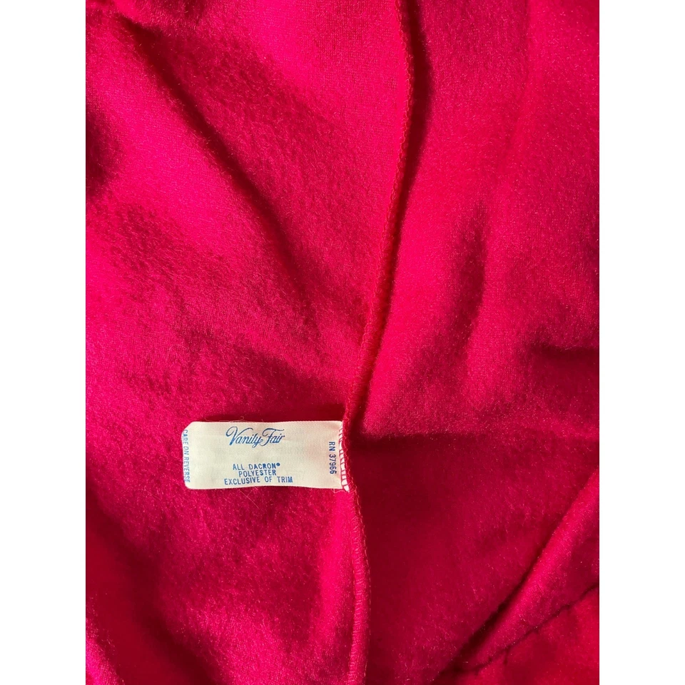 VTG Vanity Fair Womens Furry Robe House Coat Sz M Mod Colorblock Golden Girls - Image 4 of 4