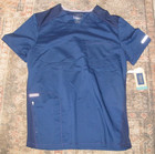 Cherokee H.Q. Infinity Blue NWT Scrub Tops Solid Medical Dental Lot Size M 1 L — photo 5