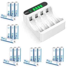 1.2V NiMH Rechargeable AAA Batteries 800mAh / 4 Slots Battery Charger Lot