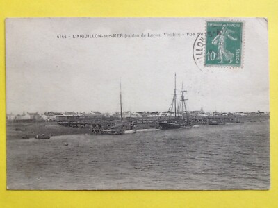 cpa SELTEN L'AIGUILLON sur MER Kanton Luçon GESAMTANSICHT Segelboot, Zug