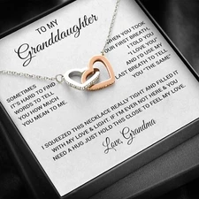 To My Granddaughter Necklace, Xmas Birthday Gift For Granddaughter from Grandma