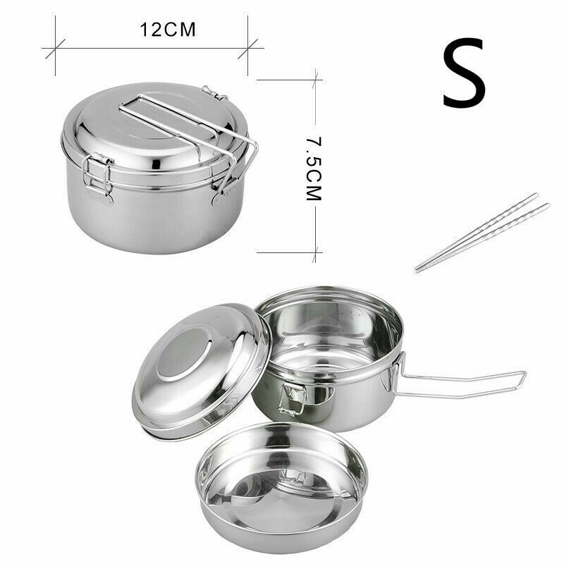 Round Stainless Steel Lunch Box Leak-Proof Food Container Kitchen Accessor