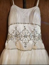 White- with beautiful beading PROM, WEDDING, Ball gown dress size 4