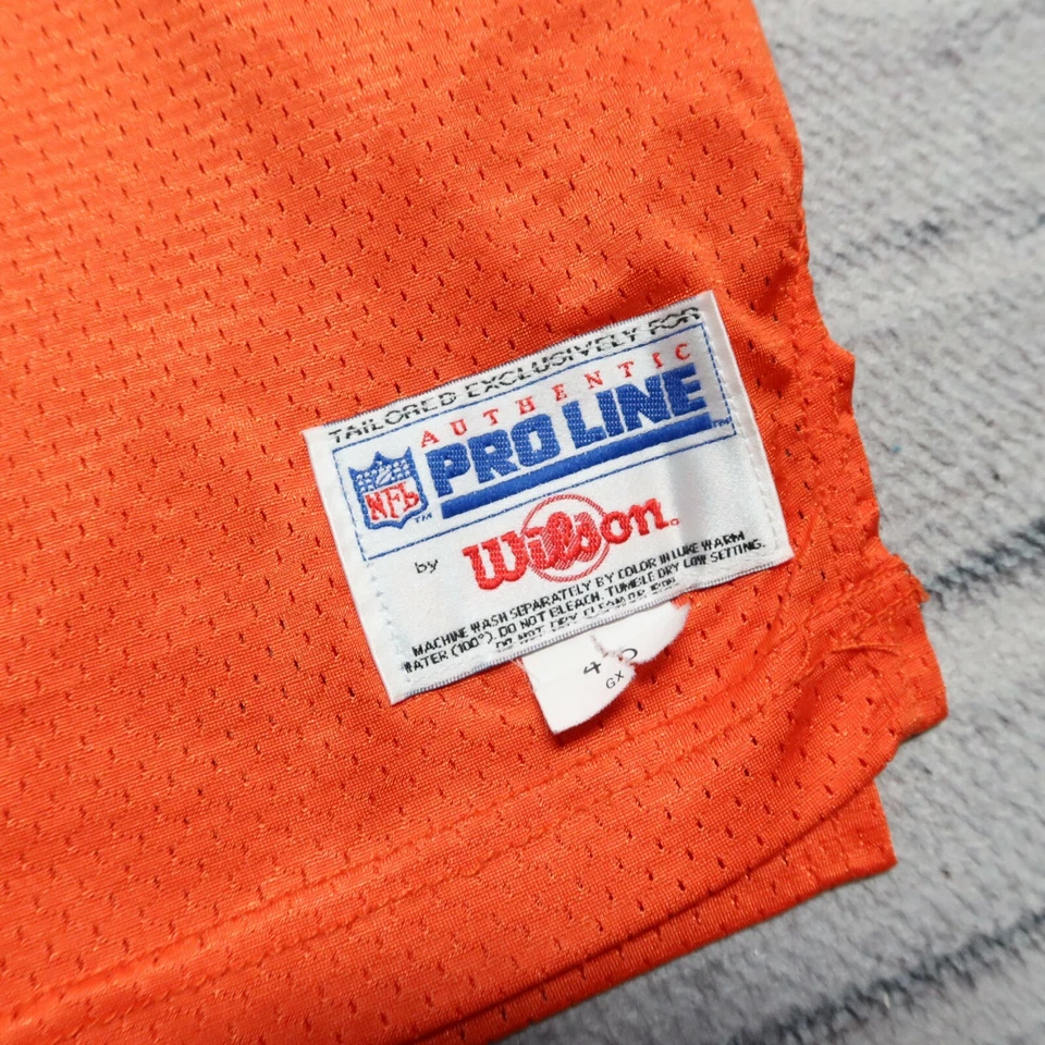 Camiseta de fútbol americano John Elway vintage de los Denver Broncos auténtica cosida corte profesional Wilson Foto 4 de 4