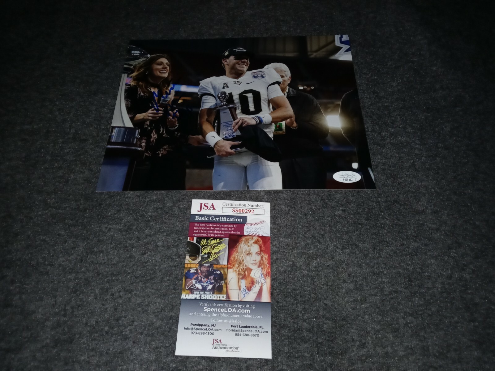 mckenzie milton Autographed Signed UCF Knights 8x10 Jsa Ucf Fsu 