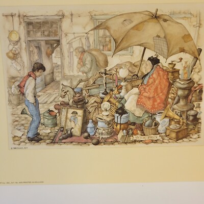 Flea Market Plague/ Anton Pieck/ 1966/ Digital Prints By Deta Vu Deco In Holland
