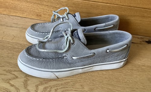 SPERRY GRAU LEDER TOP SIDER BOOT DECK SCHUHE GRÖßE UK 4 - Bild 2 von 8