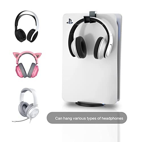 PS5 Headset Ständer, PS5 Kopfhörerhaken, PS5 Headset Aufhänger, kompatibel schwarz - Bild 3 von 6