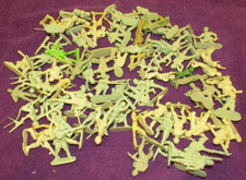 Lot of 108 Assorted Lime Green  Yellow Toy Soldiers - Some Vintage
