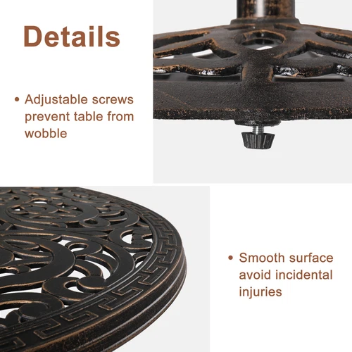 NEW Outdoor Bistro Pub Table Round Patio Bar Height Cocktail Table, Bronze - Bild 9 von 9