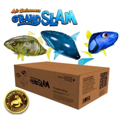 Air Swimmers OFFICIAL Three-Pack Bundle Flying Shark, Bass Fish