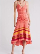 Veronica Beard Fitz High-Low Cotton Blend Midi Dress  Size:6  $548 NWT