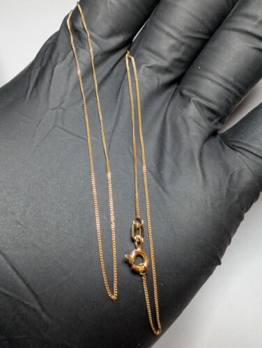 Solid 10K Italian Yellow Gold 18" .7mm Micro Cuban Link Chain Necklace