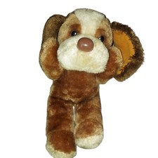 Walmart Brown Puppy Dog 9" Plush Red Felt Tongue Hard Nose